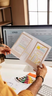 Person working on design